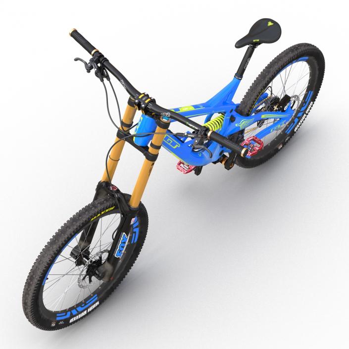 3D Mountain Bike GT Fury Blue Rigged model