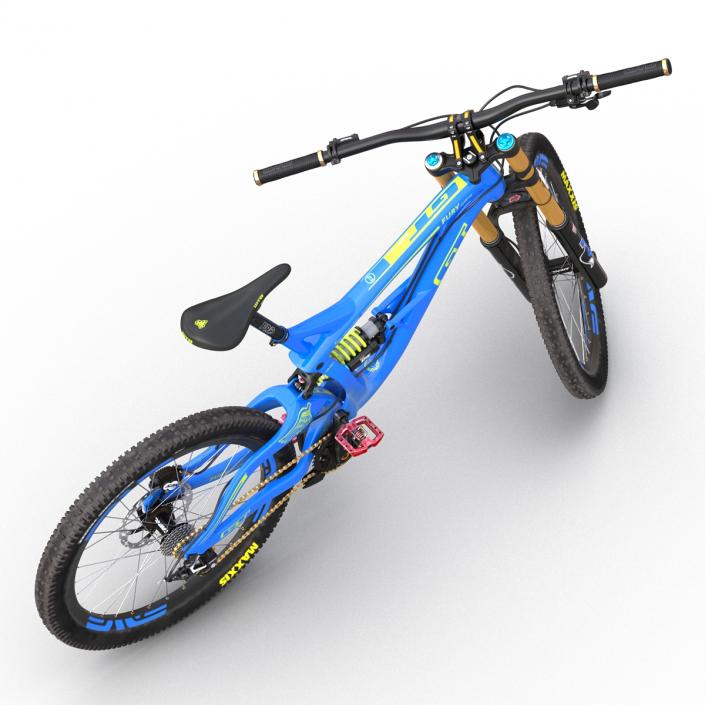 3D Mountain Bike GT Fury Blue Rigged model