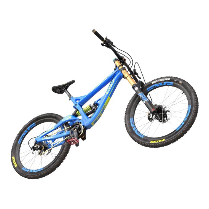 3D Mountain Bike GT Fury Blue Rigged model