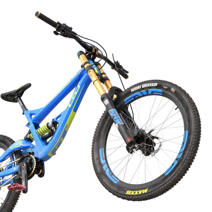 3D Mountain Bike GT Fury Blue Rigged model