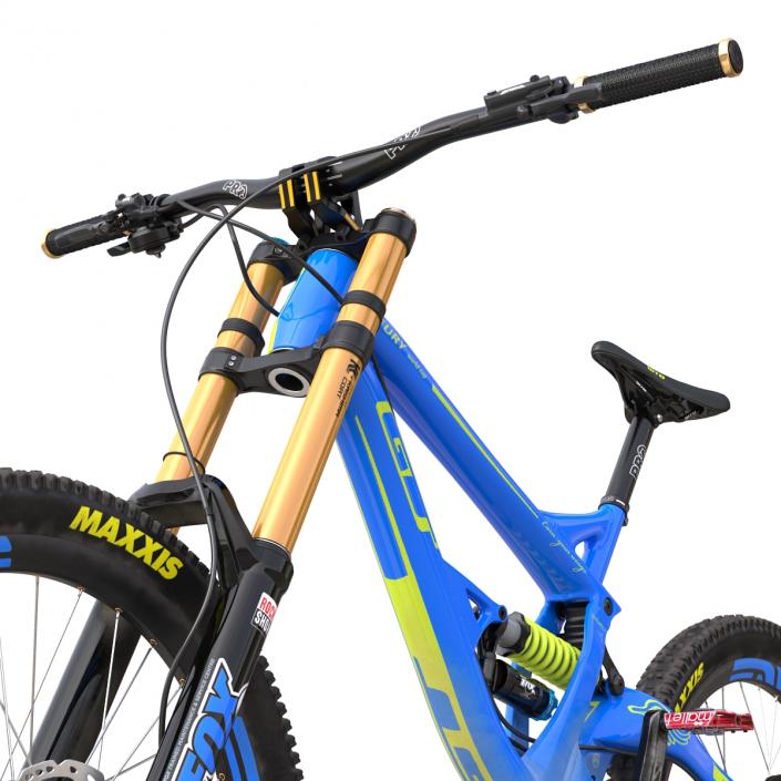 3D Mountain Bike GT Fury Blue Rigged model