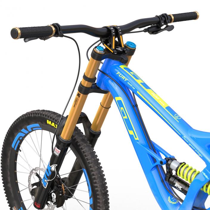 3D Mountain Bike GT Fury Blue Rigged model