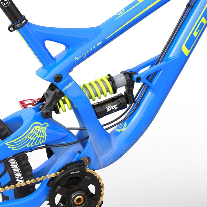 3D Mountain Bike GT Fury Blue Rigged model