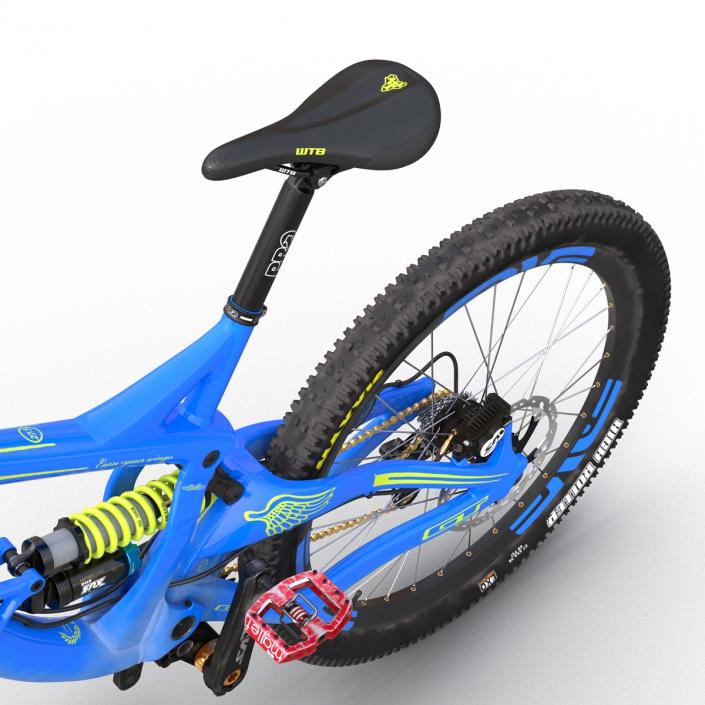 3D Mountain Bike GT Fury Blue Rigged model