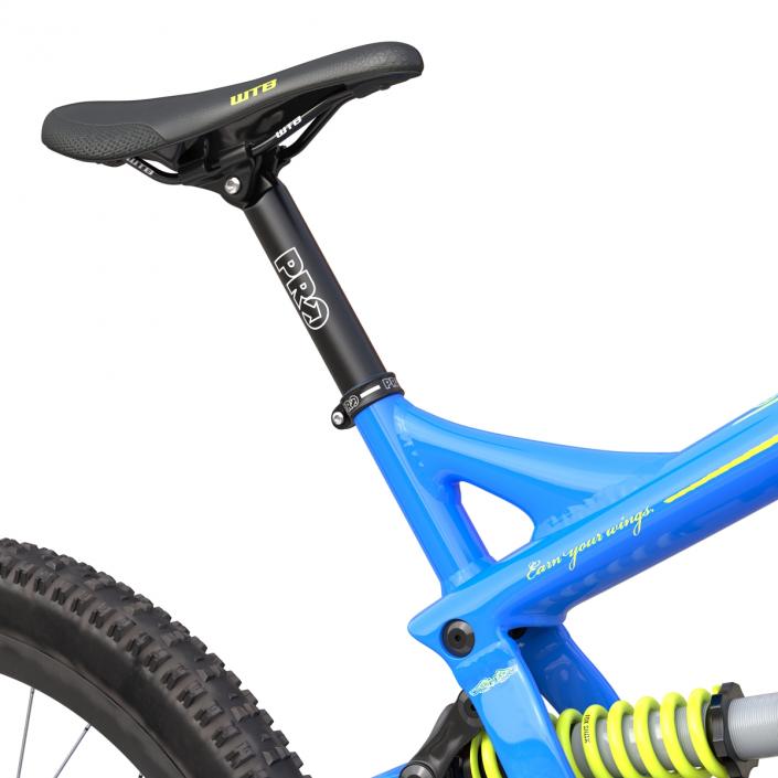 3D Mountain Bike GT Fury Blue Rigged model