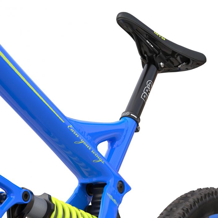 3D Mountain Bike GT Fury Blue Rigged model