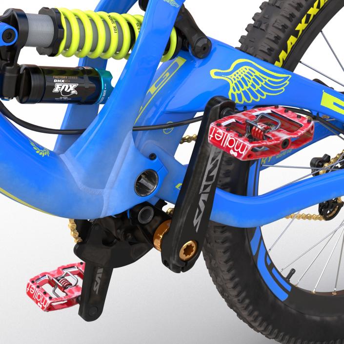 3D Mountain Bike GT Fury Blue Rigged model