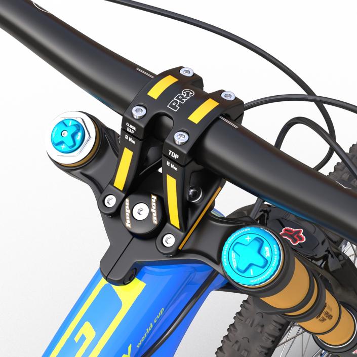 3D Mountain Bike GT Fury Blue Rigged model