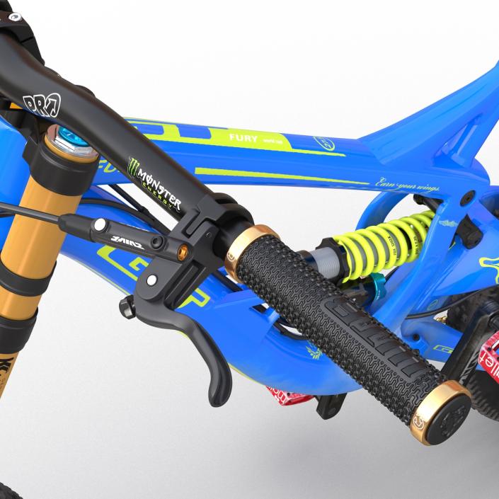 3D Mountain Bike GT Fury Blue Rigged model