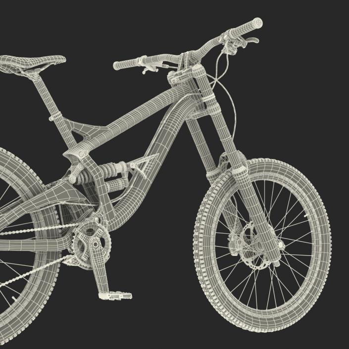 3D Mountain Bike GT Fury Blue Rigged model