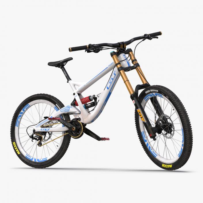 Mountain Bike GT Fury White Rigged 3D model