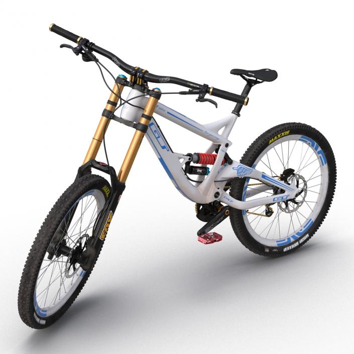 Mountain Bike GT Fury White Rigged 3D model