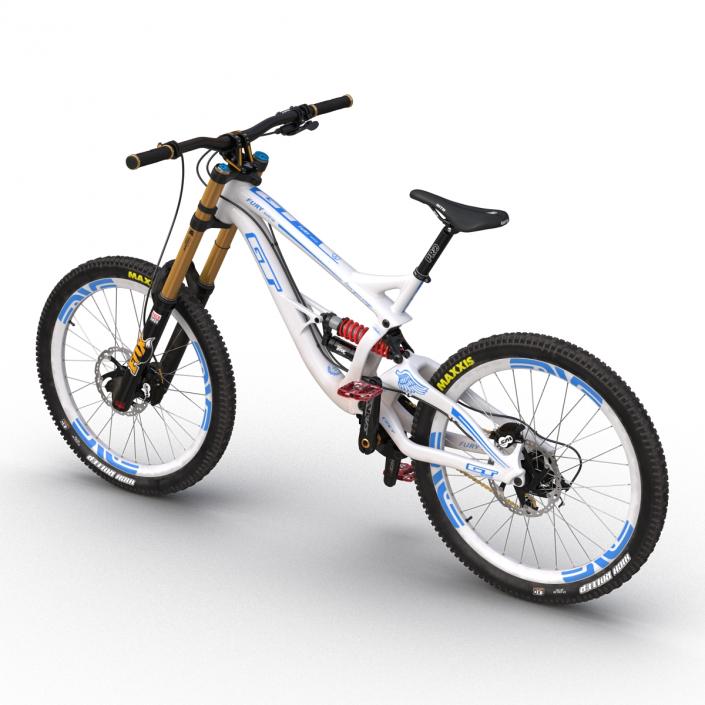 Mountain Bike GT Fury White Rigged 3D model