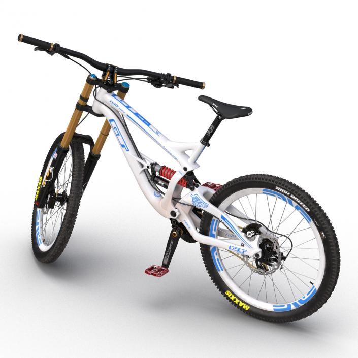 Mountain Bike GT Fury White Rigged 3D model