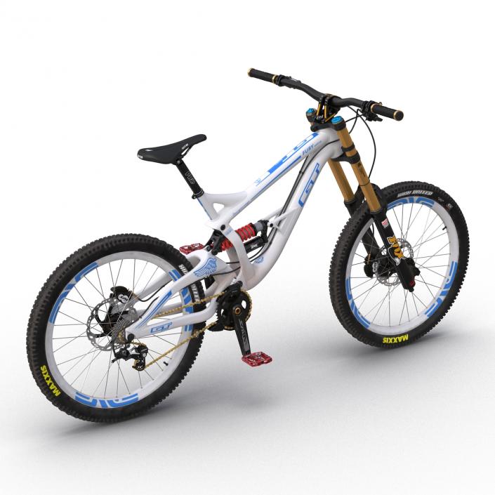 Mountain Bike GT Fury White Rigged 3D model