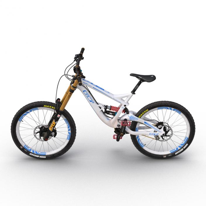 Mountain Bike GT Fury White Rigged 3D model