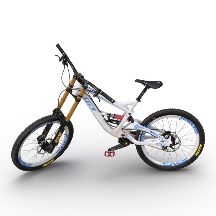 Mountain Bike GT Fury White Rigged 3D model