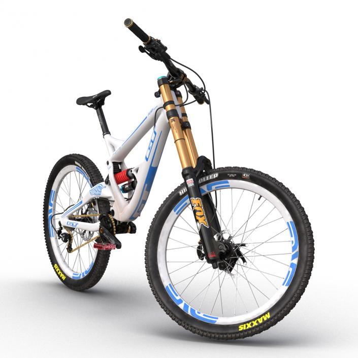 Mountain Bike GT Fury White Rigged 3D model