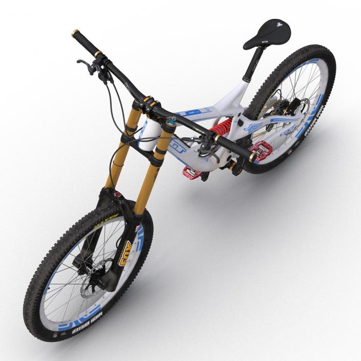 Mountain Bike GT Fury White Rigged 3D model