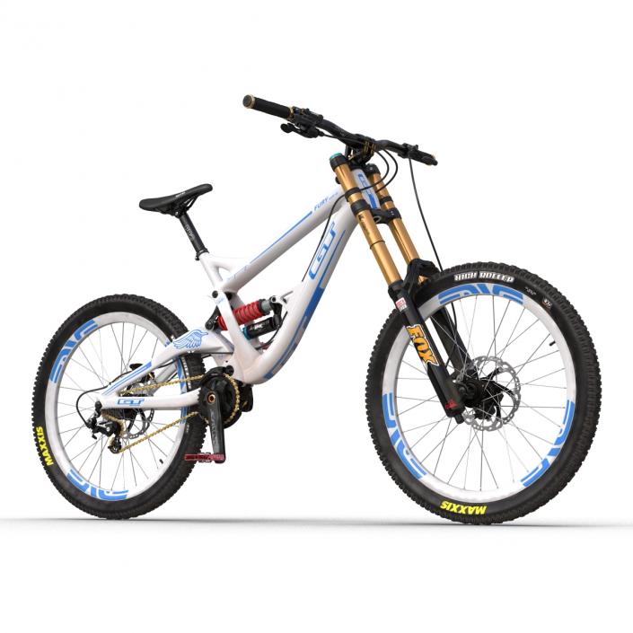 Mountain Bike GT Fury White Rigged 3D model