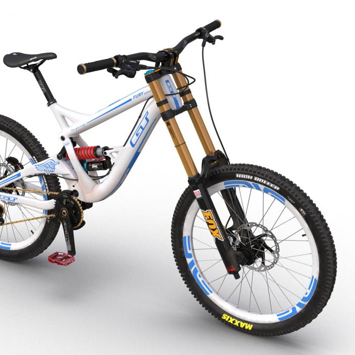 Mountain Bike GT Fury White Rigged 3D model