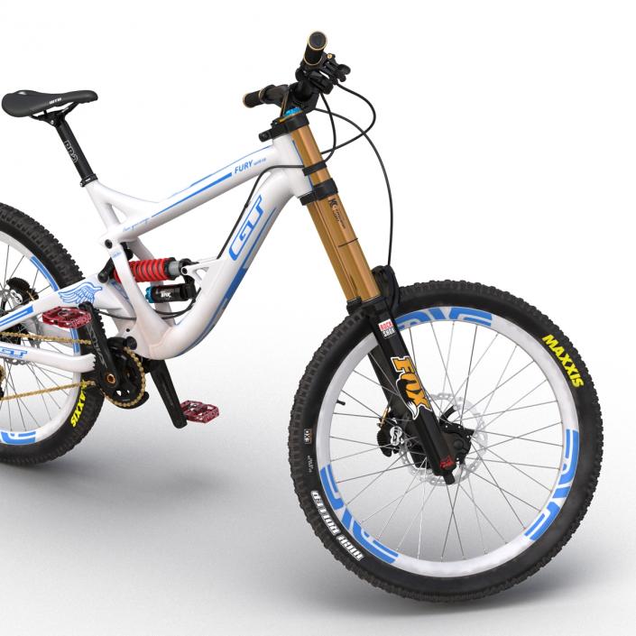 Mountain Bike GT Fury White Rigged 3D model