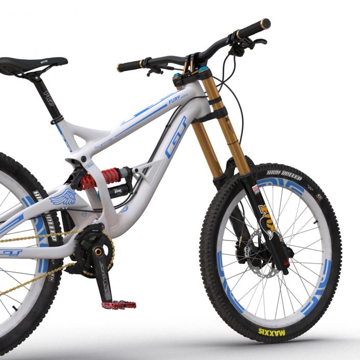 Mountain Bike GT Fury White Rigged 3D model