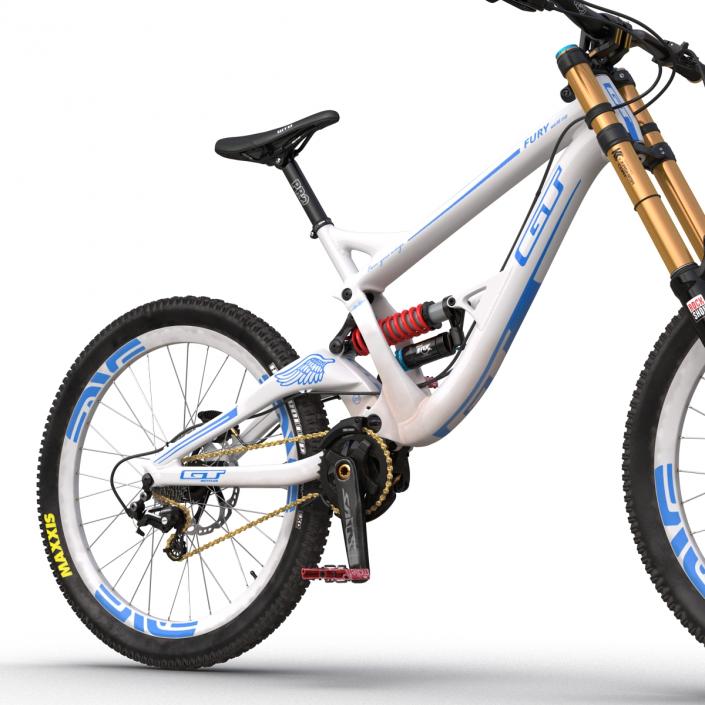 Mountain Bike GT Fury White Rigged 3D model