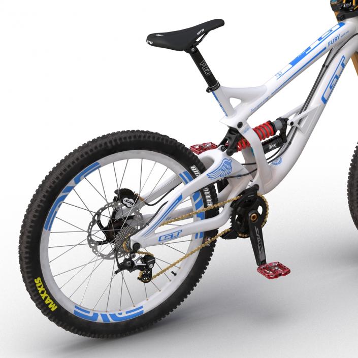 Mountain Bike GT Fury White Rigged 3D model