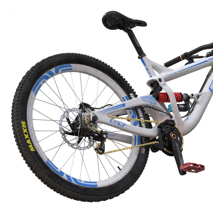 Mountain Bike GT Fury White Rigged 3D model