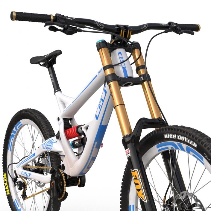 Mountain Bike GT Fury White Rigged 3D model