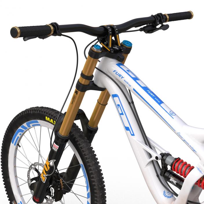 Mountain Bike GT Fury White Rigged 3D model