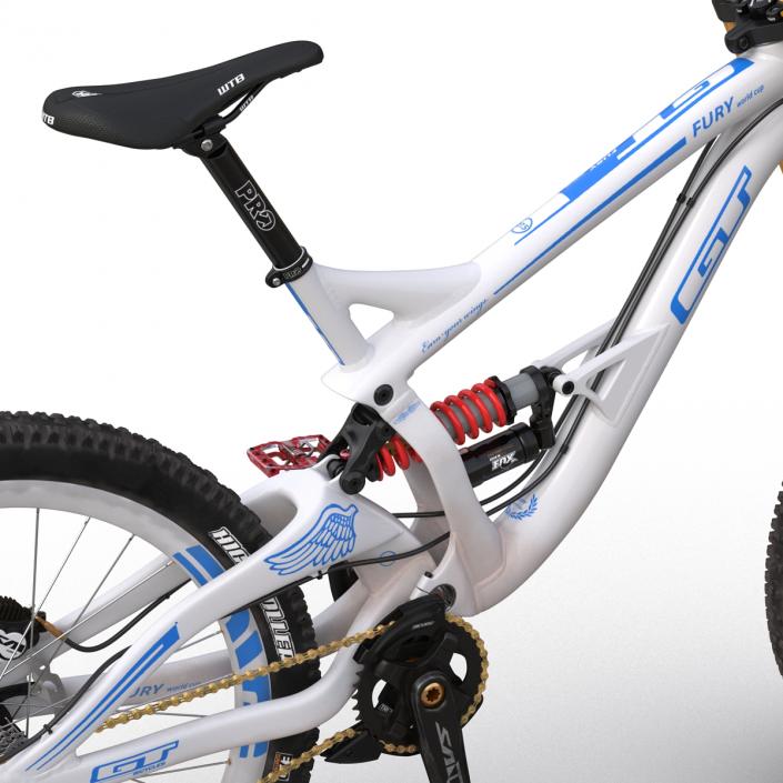 Mountain Bike GT Fury White Rigged 3D model