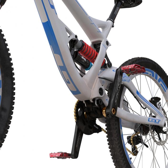 Mountain Bike GT Fury White Rigged 3D model