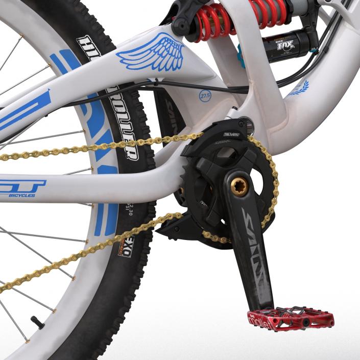 Mountain Bike GT Fury White Rigged 3D model