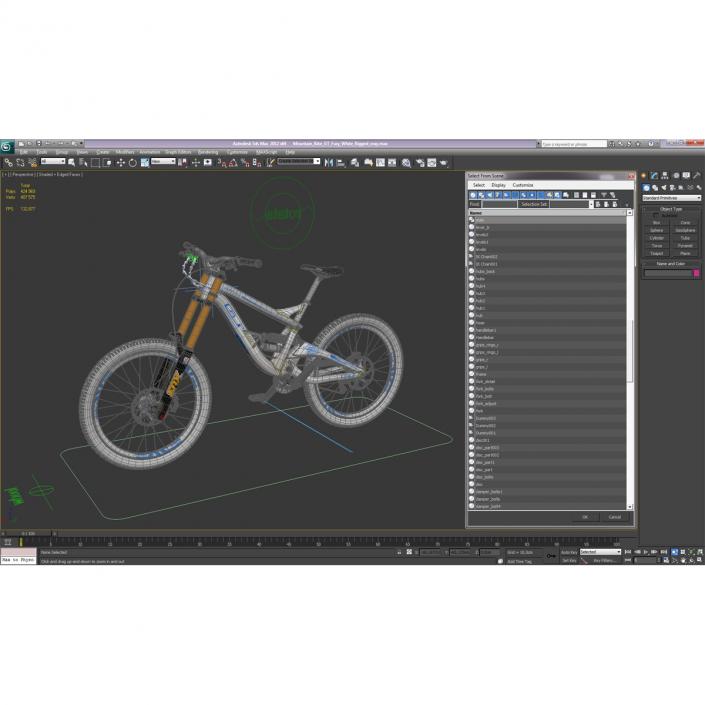 Mountain Bike GT Fury White Rigged 3D model