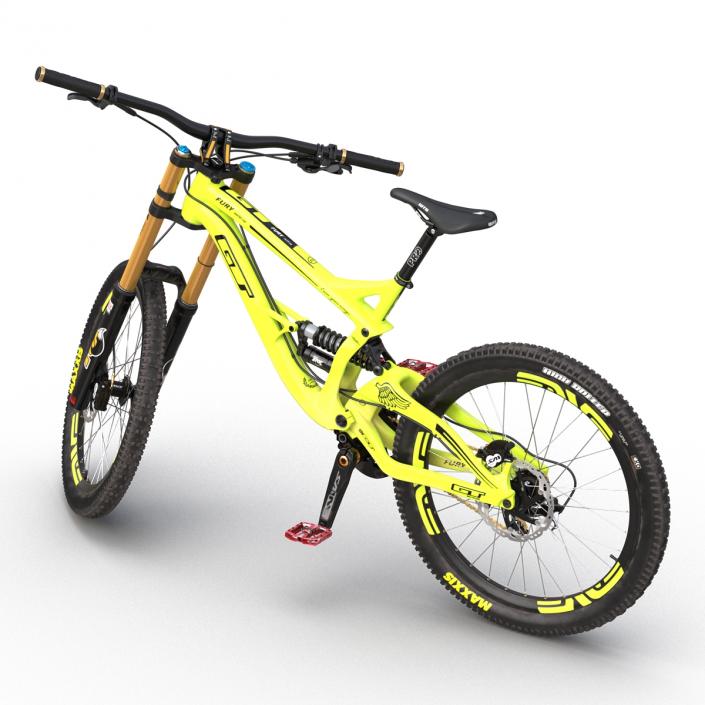 Mountain Bike GT Fury Green Rigged 3D model