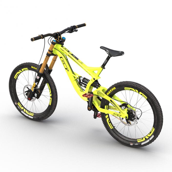 Mountain Bike GT Fury Green Rigged 3D model