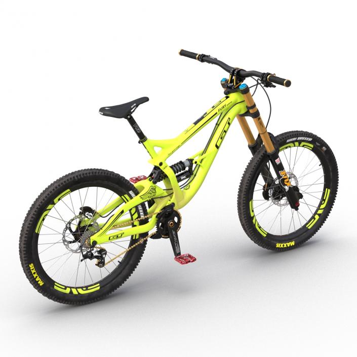 Mountain Bike GT Fury Green Rigged 3D model