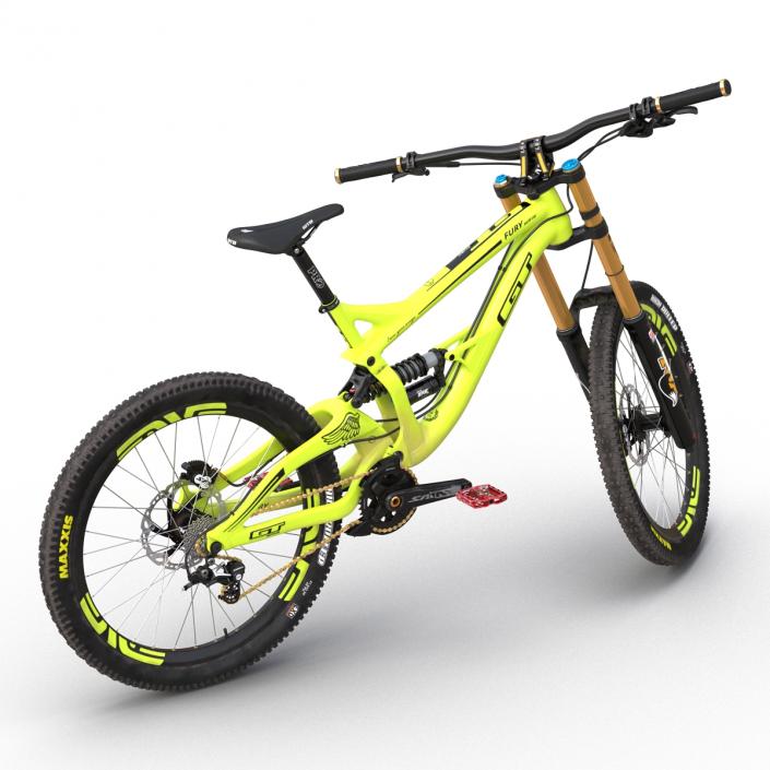 Mountain Bike GT Fury Green Rigged 3D model