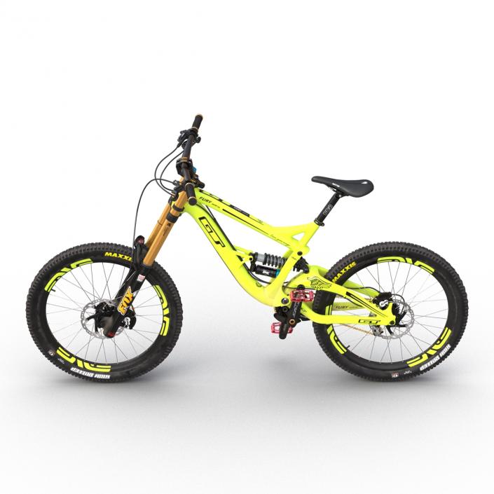 Mountain Bike GT Fury Green Rigged 3D model