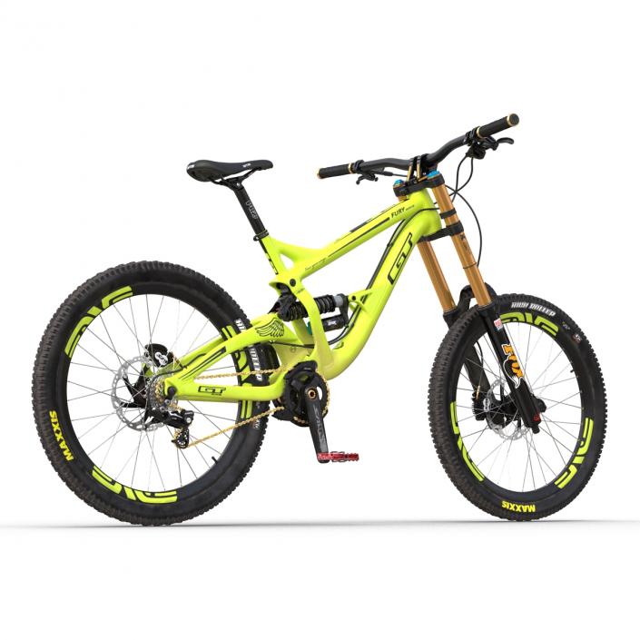 Mountain Bike GT Fury Green Rigged 3D model