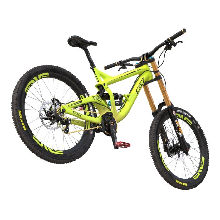 Mountain Bike GT Fury Green Rigged 3D model