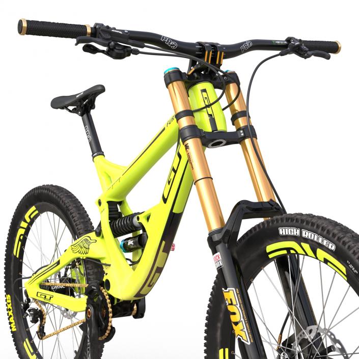 Mountain Bike GT Fury Green Rigged 3D model