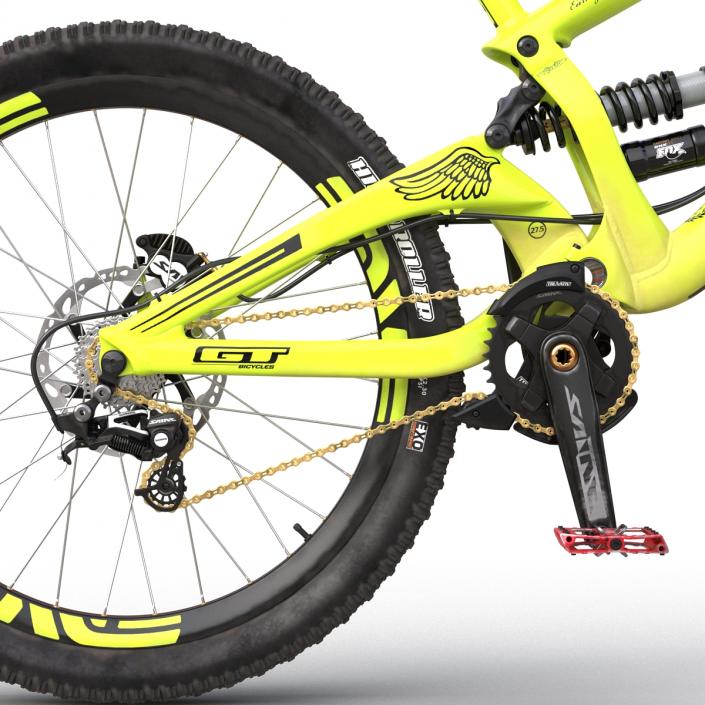 Mountain Bike GT Fury Green Rigged 3D model