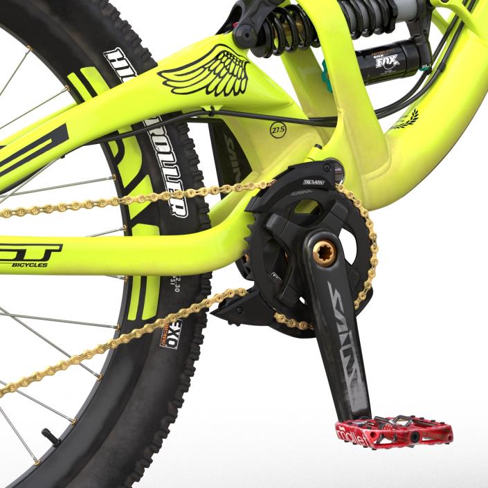 Mountain Bike GT Fury Green Rigged 3D model