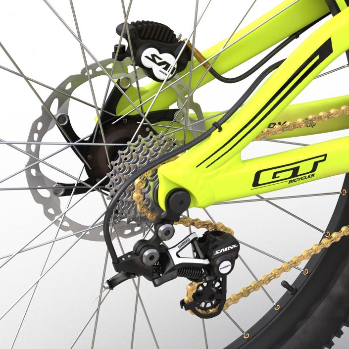 Mountain Bike GT Fury Green Rigged 3D model