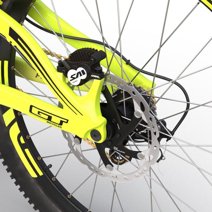 Mountain Bike GT Fury Green Rigged 3D model