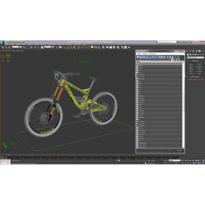 Mountain Bike GT Fury Green Rigged 3D model