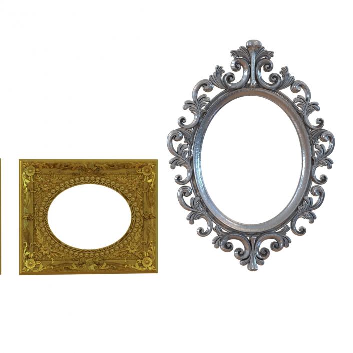 3D Baroque Picture Frames 3D Models Collection model